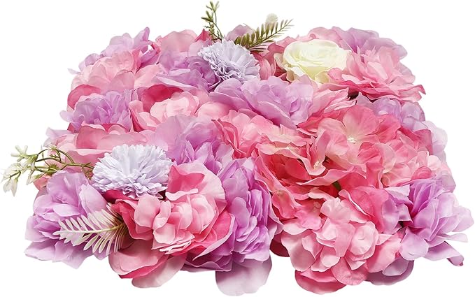 15"x 15" Artificial Flower Wall Panels,Flower Wall Mat Silk Flower Panels for Outdoor Garden Backyard Fence Fence Privacy Screen and Indoor Wall Decor(12Pcs White,Style 3)