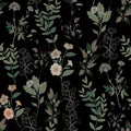Black Green Floral Wallpaper 17.4" x 394", Dark Green Leaf Contact Paper Peel and Stick Wallpapers Waterproof Self-Adhesive Wall Covering for Bedroom Countertop Desk Cabinets Decor