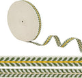 OLYCRAFT 20 Yards/18.3M Modern Sea Green Leaf Striped Jacquard Polyester Ribbon Trim for DIY Sewing Crafts, Home Decor, Clothing Decoration
