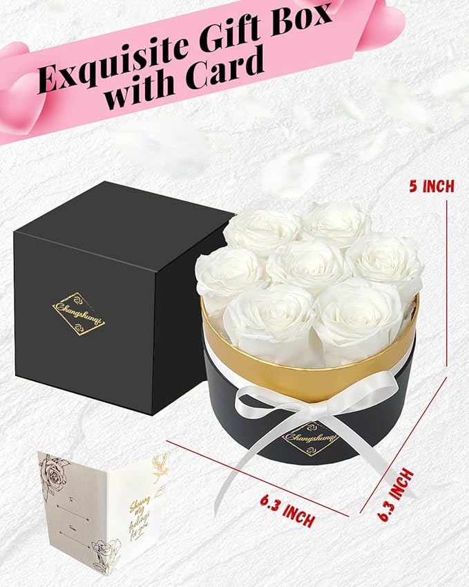 Preserved Roses, Forever Flowers in Luxury Box Preserved Flowers for Delivery, Eternal Rose Flower Long-Lasting 2-3 Years, Anniversary Rose Forever Birthday Gifts for Women Mom