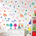 200 Pcs Geometric Wall Stickers (Irregular Lines/Triangles/Dots) - 10 Sheet Waterproof Removable Decals for Kids Room, Classroom, Nursery & Home Decor - Multi-Color DIY Art Decoration