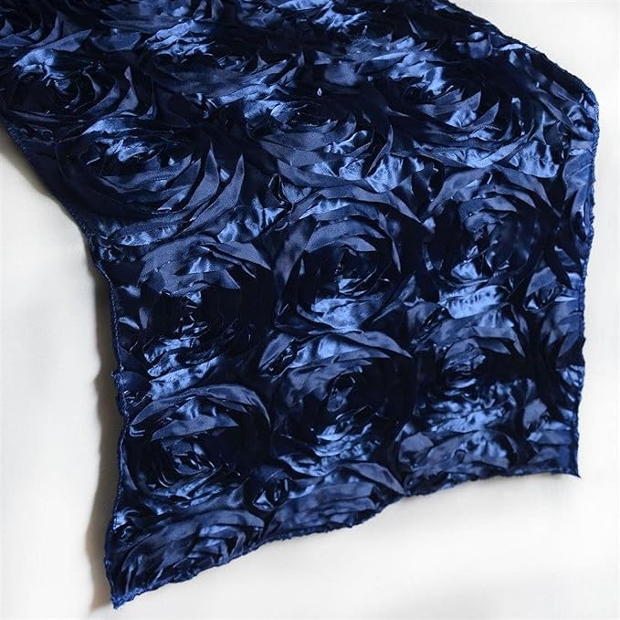 Efavormart Wonderland Rosette Premium Table Runners for Weddings Party Banquets Decor Fit Rectangle and Round Table - Navy