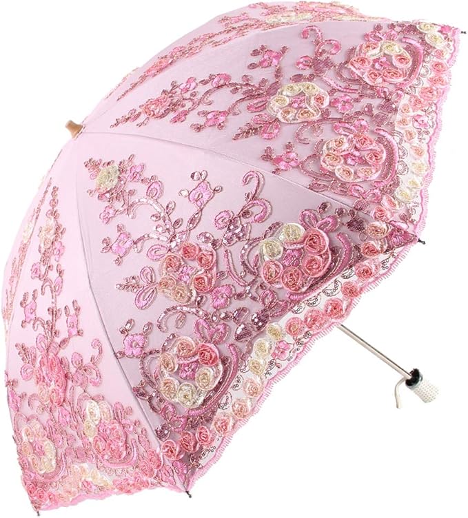 Honeystore Flower Lace Parasols for Wedding Party Lace Bridal Umbrella