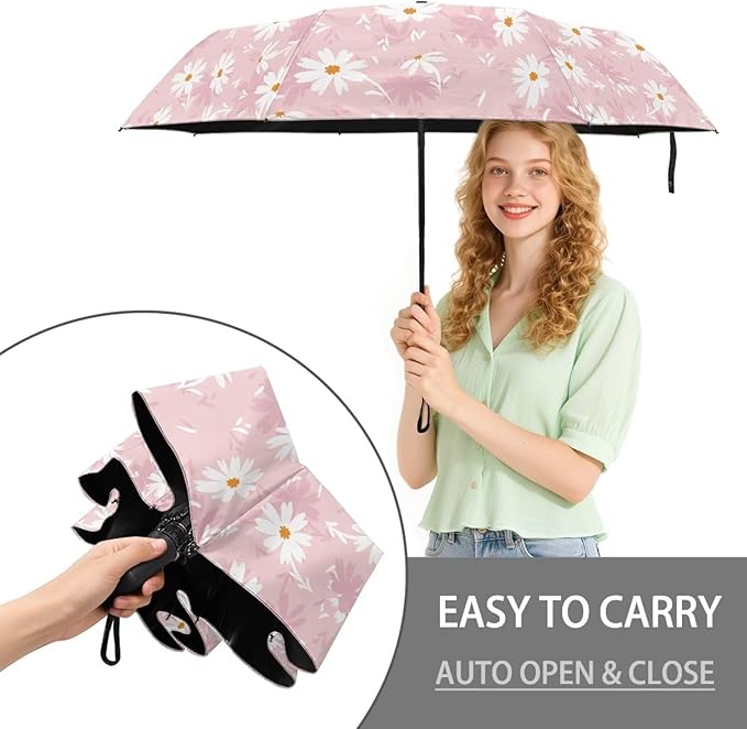 Umbrellas for Rain Lightweight Travel Umbrella 42" Canopy UV Protection Sun Umbrella Windproof Compact Umbrellas