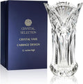 CS Crystal Vase 12-inch high, Cabbage Design, for Flowers & Decor. Lovely Nice Shiny Piece. Perfect as a Gift, Suitable for All Occasions