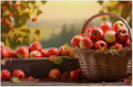 Fall Fruit Apple Placemats Set of 4 PVC Vinyl Non Slip Table Mats Waterproof Heat Resistant Place Mats Washable Wipeable Dining Table Mat for Kitchen Party Farmhouse Indoor Outdoor Decorative