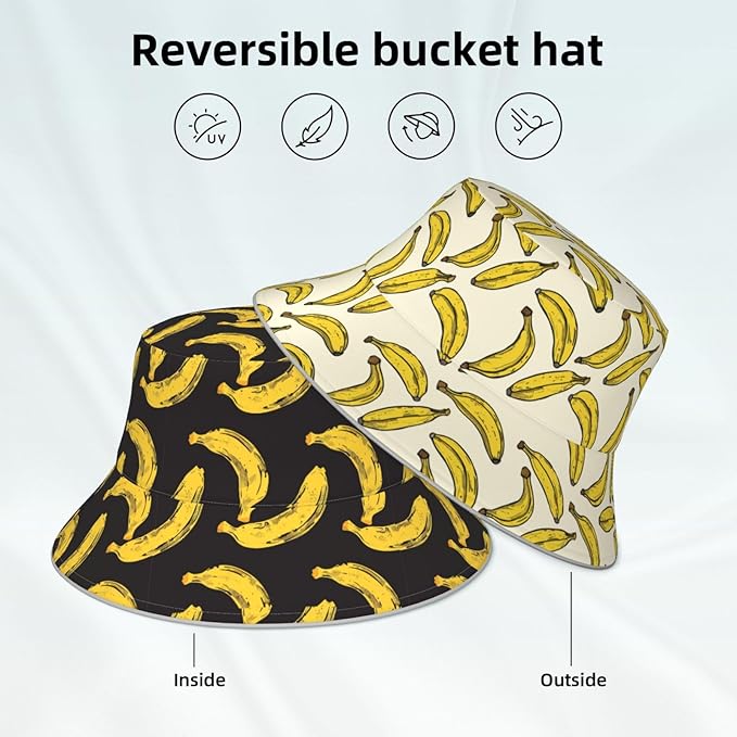 Bucket Hat Double-Side-Wear Reversible Sun Hat Beach Travel Hiking for Women Men