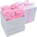 Graceful Fleurs | Real Long Lasting Roses for Years | Preserved Fresh Flowers for Delivery Birthday | Birthday Gifts for Women | Forever Roses in a Box (Pink, White Box, 4 Roses)