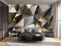 Cliouar-Metal Polygon Geometry Wall Mural Wallpaper for Bedroom Living Room 182" x 122" (Not Self Adhesive)