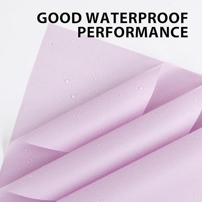 NESCCI 20 Sheet Flower Wrapping Paper - Waterproof Floral Bouquet Wrapping Paper, Florist Supplies Packaging Paper for Wedding Birthday Gift DIY (Light Purple)