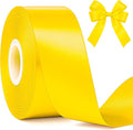 Fullive 1 1/2 Inch Yellow Ribbon, 30 Yards Ribbons for Crafts, Polyester Satin Ribbon for Gift Wrapping for Birthday Christmas Decorations Party Favor DIY Bows Floral Arrangements Wrapping Bouquet