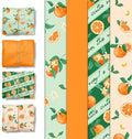 NICROHOME EUR Little Cutie Baby Shower Decorations Tissue Paper, 24 Sheets Orange Green Citrus Print Gift Tissue Wrapping Paper for Birthday, Summer Party, Fruit Party Craft Wrapping