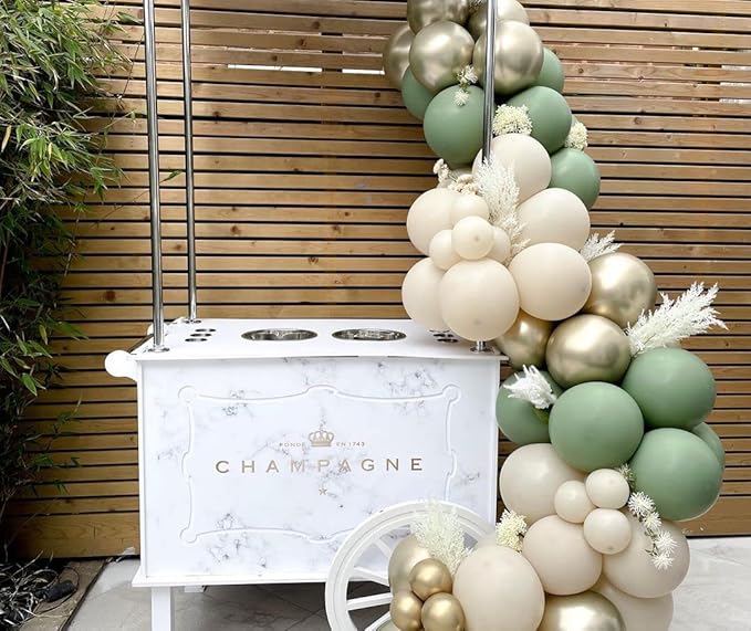 Sage Green Gold Confetti Balloons - 50 pcs Olive Green Blush Gold Metallic Latex Balloon for Eucalyptus Birthday Brida Shower Wedding Bridal Shower Party Decorations…