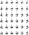 30 Pcs Rose Charms Vintage 1.6 X 1.2 X 0.4 CM Chic Flower Pendants for DIY Jewelry Making Kits Necklace Bracelets Earring Keychain Accessories