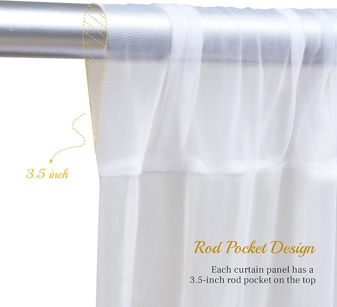 10x10ft White Tulle Backdrop Curtain with Lights String for Parites, Sheer Backdrop Curtains for Wedding Baby Shower Birthday Party Photo Shoot Decorations