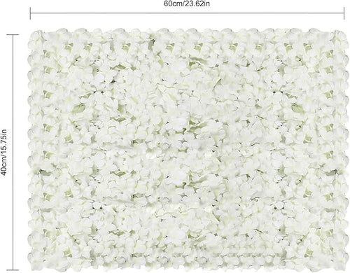 10Pcs Artificial Flower Wall Panel, 15.7" x 23.6" Decorative Hydrangea Flower Panels Wall for Home Party Wedding Christmas Festival Photo Backgdrop Decor