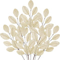 Briful Champagne Magnolia Leaves Branches, 6 Pack 28.7in Faux Magnolia Leaves Stems Artificial Christmas Greenery Branches for Xmas Home Vase Floral Arrangement