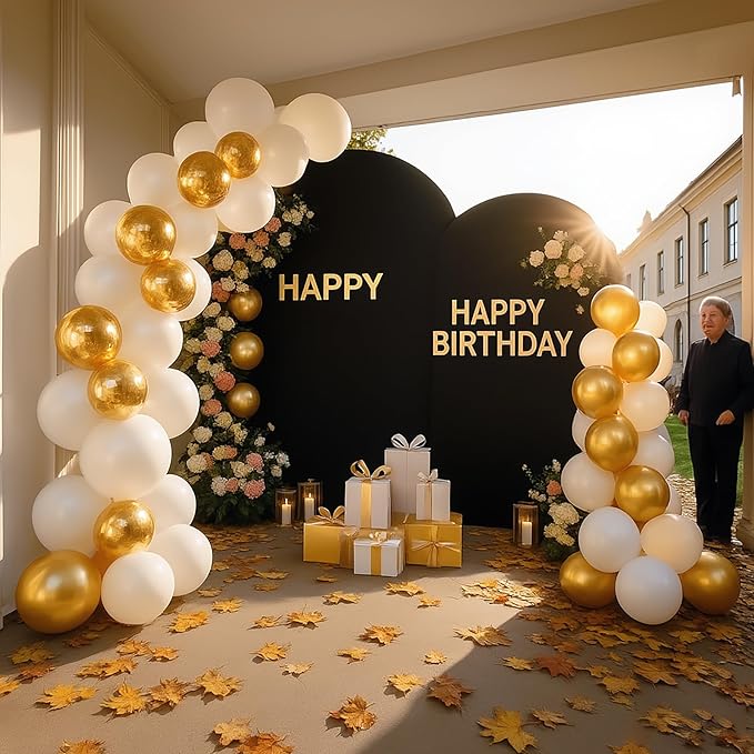 Black Arch Backdrop Covers - 7.2FT, 6FT Spandex Fitted Wedding Arch Stand Covers Double-Sided Arch Covers Stretchy Backdrop for Christmas Party, Wedding, Birthday, Baby Shower Decorations