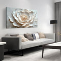 White and Pink Flower Canvas Wall Art for Bedroom - Floral Pictures Wall Art for Living Room - Girls Room Decor Ready to Hang Size 24" x 48"