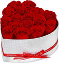16 Preserved Roses in Box, Forever Flowers for Delivery Prime. Birthday Gift For Women Mom Wife Girlfriend Grandma on Valentines Mothers Day Christmas Anniversary(Red)