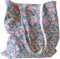 Cotton Canvas Tote Bag Reusable Soft Grocery Cloth Bag Floral Shoulder Bag for Beach Travel Shopping