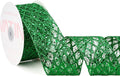 VATIN 2-1/2" Green Christmas Ribbon, Green Glitter Mesh Diamond Web Sequin Dots Wired Christmas Ribbon for Gift Wrapping Bow Making Wreath Supply-10 Yards
