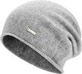 100% Wool Slouchy Beanie, Warm Beanie Hats for Women Breathable Knitting Skull Beanies Cap for Spring Fall Winter