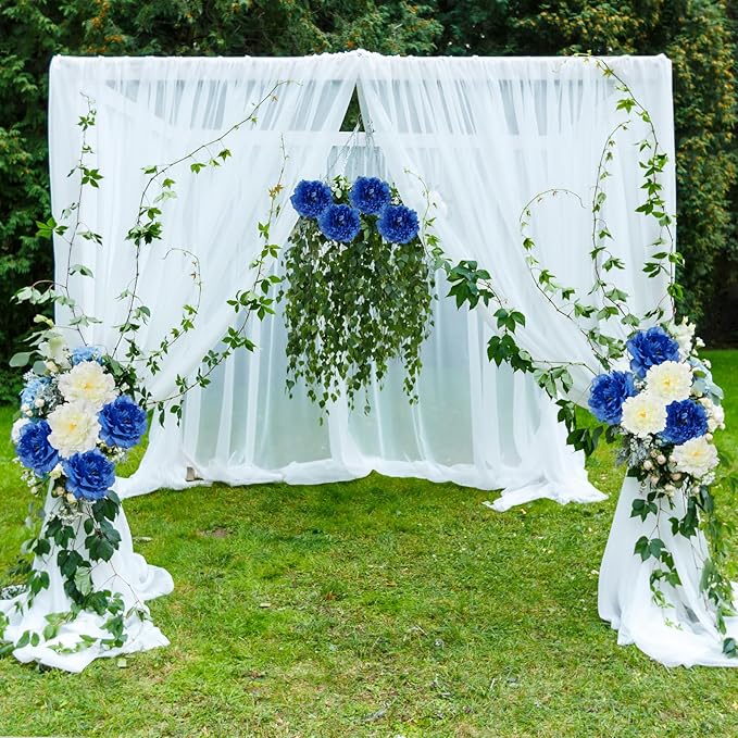 20pcs 5" Artificial Flower Peonies, Silk Peonies with 6" Stems, Flowers Suitable for Wedding Bouquets, Home Party Decoration (Dark Blue)
