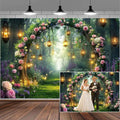 10x8ft Purple Flower Wedding Photography Backdrop Lavender Floral Wedding Bridal Photography Backdrop Anniversary Birthday Baby Shower Girl Party Banner Photo Booth Props Background Wall Decor