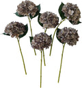 Brown Hydrangea Artificial Flowers,6 Pcs Faux Hydrangea Flowers,Artificial Hydrangeas Flowers with Stems,Fake Hydrangeas,Silk Hydrangeas Flowers with Stems for Home Decor (6, Coffee)
