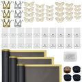 Woohome 152 PCS Flower Bouquet Wrapping Paper Floral Wrap Sheets Gift Packaging Paper with 3D Butterflies Diamond Pins Ribbons for Wedding Valentines Florist Supplies, Black