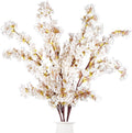 Sggvecsy Artificial Cherry Blossom Branches Faux Cherry Flowers 39 Inch Peach Branches Silk Tall Stems for Home Wedding Table Vase Decor (4 Pcs, Ivory)