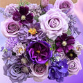 ASTRYAS Artificial Flowers Combo Purple Flowers Mix Silk Flowers Peony Dahlia Roses with Stems for DIY Bridal Wedding Shower Decorations Faux Floral Arrangements Party Centerpieces Home Decor Indoor