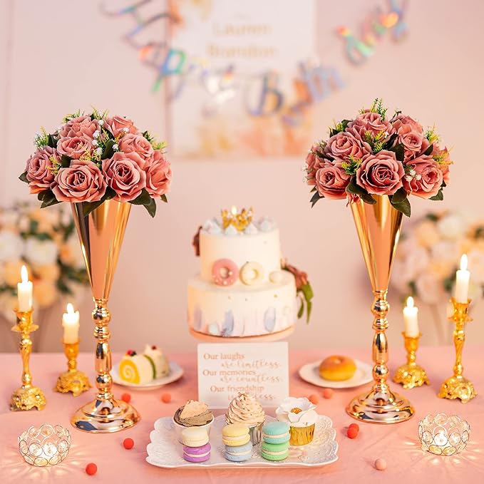Flower Centerpieces for Wedding Tables: Wedding Table Decorations Dusty Rose Flower Balls Centerpieces for Engagement Cerebration Party Center Pieces 2 Packs