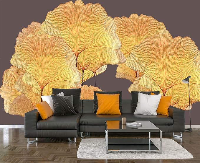 Ginkgo Leaf Flower 3D Wall Mural Wallpaper for Bedroom 103" x 69"