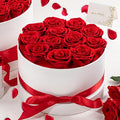 Preserved Roses in a Box, Blooming Real Roses Decor, Eternal Flowers for Delivery Prime, Best Gifts Birthday, Wedding, Anniversary, Mother's Day for Her, 12-Pieces (Red)