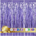 TONIFUL 3Pcs Light Purple Door Streamers Purple Photo Booth Backdrop Metallic Streamers Foil Fringe Curtains for Birthday,Christmas,New Year,Bachelorette,Grad Party Streamers Decor(9.9ft x 6.6ft)
