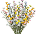 16Pcs Artificial Wildflowers with Stems Bulk Silk Spring Flowers Floral Picks Multicolor Fake Forsythia Branches Faux Wildflowers Arrangements for Home Decor Indoor Outdoor Wedding Centerpieces