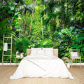 Tropical Rainforest Botanical Wallpaper Bedroom Green Leaf Plant murals Aesthetic Room Decor Living Room tv Background Large Wall Mural - 183"x120" Not Peel and Stick