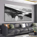 Large Abstract Wall Art For Living Room Decor Black White Wall Art Painting Prints Minimalist Black Abstract Art Modern Canvas Art Wall Decor For Bedroom Kitchen Office 29"×58"