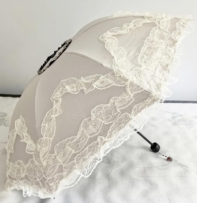Vintage Lace Parasol Gothic Lolita Umbrella UV Sun Protection Witch Cosplay Photoshoot Props Party Decoration