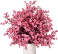 15PCS Artificial Baby Breath Flowers Fake Silk Real Touch DIY Floral Bouquets Decor Wedding Party Decoration Arrangements-Hot Pink