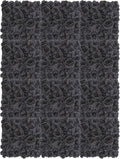 12PCS Black Rose Flower Wall Panels, 3D Artificial Silk Floral Background Decor for Wedding Party Indoor Outdoor Home Decoration (15x15in)