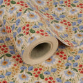 Aimyoo Watercolor Floral Kraft Wrapping Paper Roll, 17 inch x 32.8 ft All Occasion Vintage Flower Gift Wrap for Wedding Birthday Bridal Shower