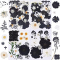 115Pcs Black Dried Pressed Flowers for Crafts,Xinxinran Dry Flowers Kit for Resin Molds,Epoxy Resin Accessories,Bookmark,Nails, Jewelry Molds,Candle Making Supplies,Soap,Frame