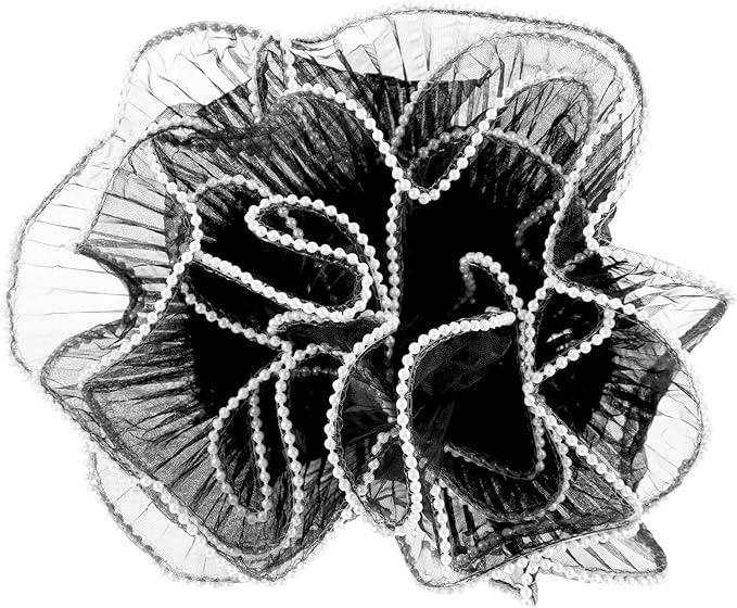 Ymapinc 4 Yard Black Pearl Mesh for Bouquets - Floral Pearl Mesh Paper for Flowers Wrapping and Packing Bride Wedding Decoration for Mother's Day Valentine's Day Graduation