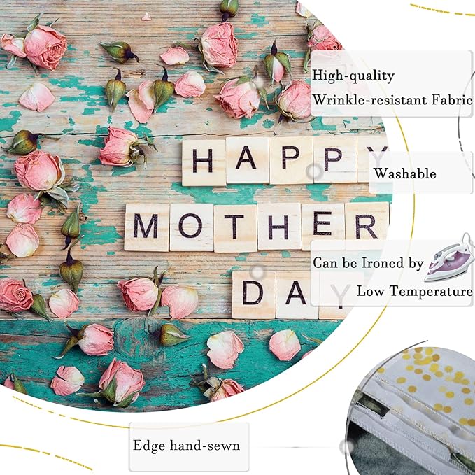 Happy Mother's Day Backdrop Flowers Wooden Pink Floral Photography Background for Mom Festival Party Banner Decorations Supplies Photo Shoot Party Banner Wallpaper Studio Props 7x5ft