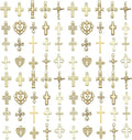 WOCRAFT 60pcs KC Gold Cross Bracelet Charms for Jewelry Making Sets DIY Necklace Bracelet Keychain Crafting Charms Kit Craft Supplies (SN908)