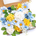 Blue Artificial Flowers Combo Box Wedding Decor,Fake Flowers,Flowers for Decoration,Silk Flowers for Home Decor Indoor,Cake Flowers,Faux Flowers for Crafts
