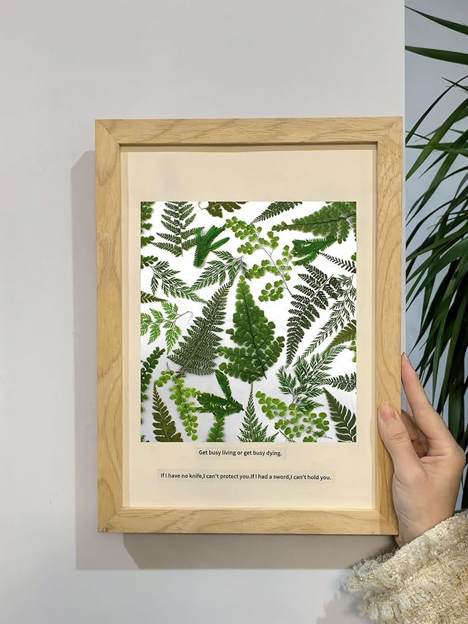 55 Pcs Green Leaves Ferns Dried Pressed Flowers for Crafts,Real Nature Dry Flower Bulk for Resin Jewelry Making Candle Making Frame Decoration Art Floral Decors